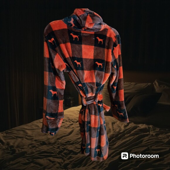 Victoria's Secret Pink Buffalo Plaid Robe Size XS(3004) - Picture 2 of 2